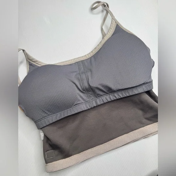 Vuori Cropped Tank Top Built In Bra Beige Size S - Picture 4 of 7